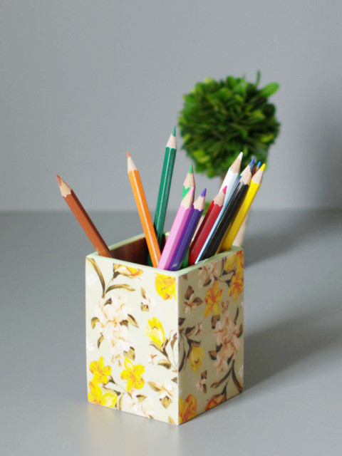 

nestroots Yellow Printed Cutlery Holder