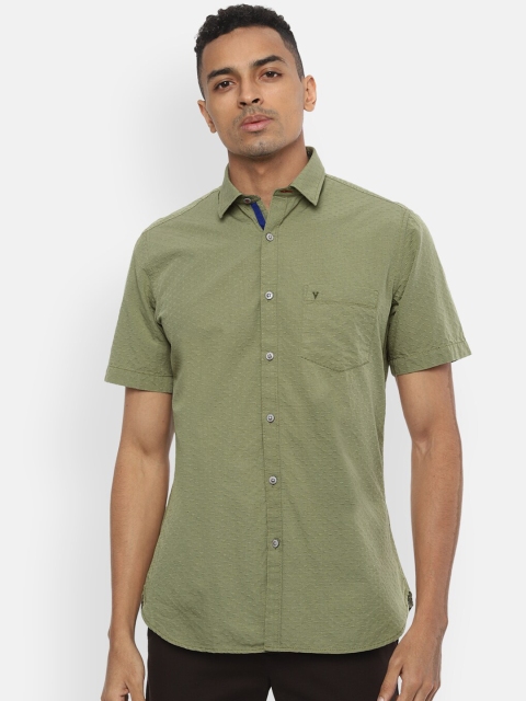 

Van Heusen Sport Men Olive Green Slim Fit Solid Casual Shirt