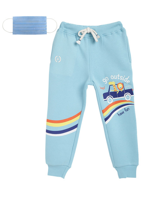 

Lil Tomatoes Boys Blue Printed Joggers