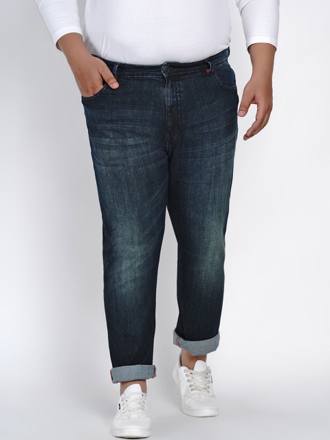 

John Pride Men Blue Regular Fit Mid-Rise Clean Look Stretchable Plus Size Jeans