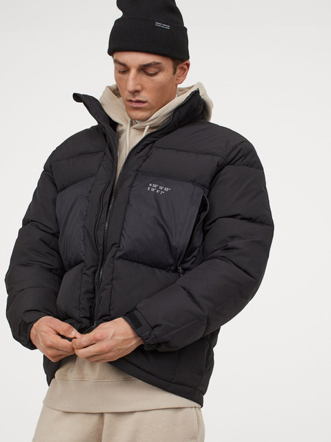 

H&M Men Black Solid Puffer Jacket