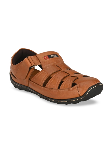 

Hitz Men Tan Brown Leather Shoe-Style Sandals