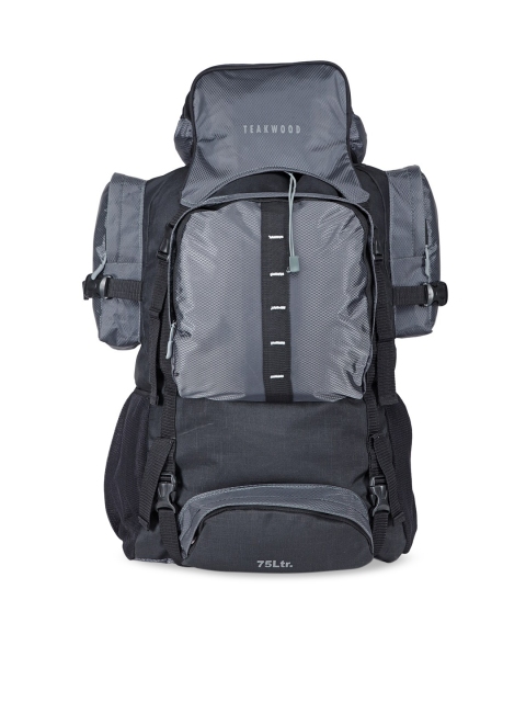 

Teakwood Leathers Unisex Grey & Black Colourblocked Rucksack