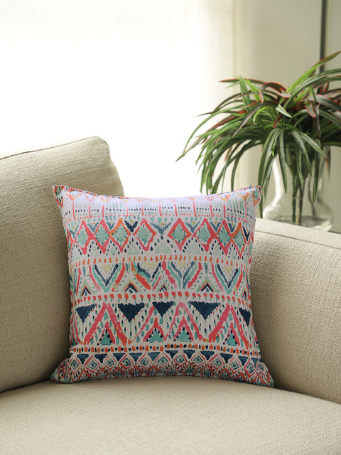 

BLUE BOAT Beige Single Abstract Square Cushion Covers