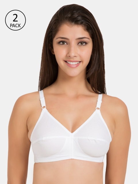

Souminie White Solid Non-Wired Non Padded Everyday Bra SLY933