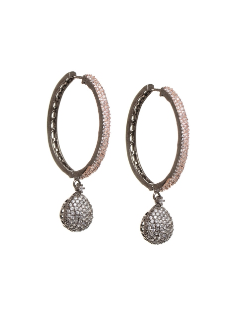 INDYA Silver-Plated Circular Hoop Earrings