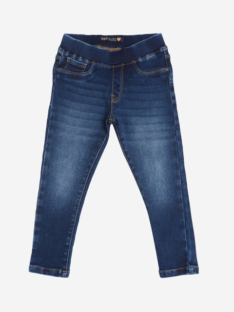 

VITAMINS Girls Blue Washed Skinny-Fit Jeggings