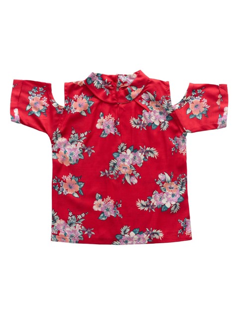 

Kid Studio Girls Red Printed Pure Cotton Top