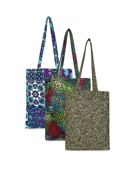 

Anekaant Multicoloured Pack Of 3 Self Design Tote Bags, Multi