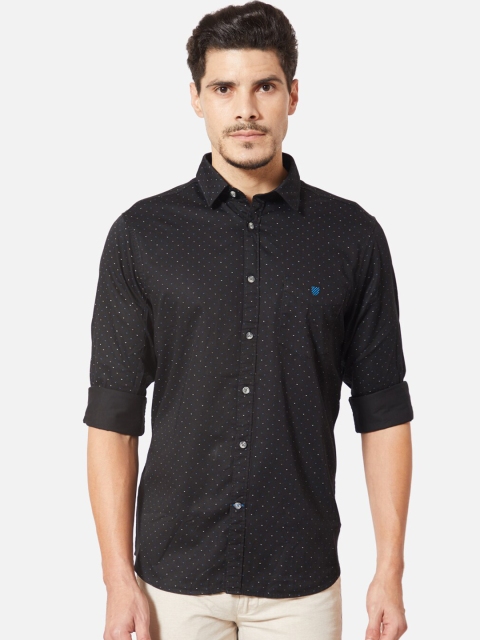

J Hampstead Men Black Slim Fit Printed Casual Shirt