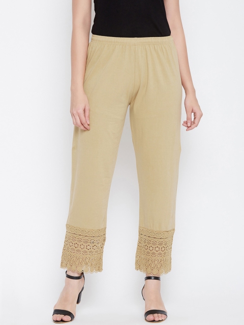 

Castle Women Beige Hem Design Straight Palazzos