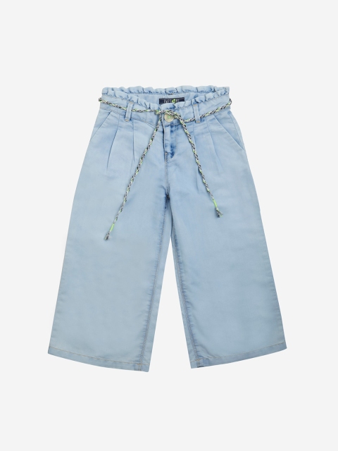 

VITAMINS Girls Blue Wide Leg Mid-Rise Clean Look Jeans