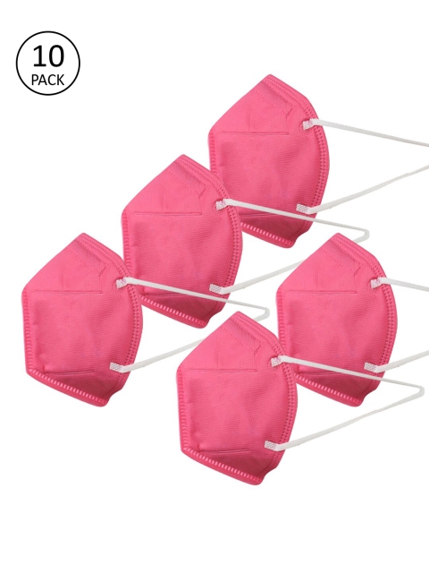 

Swiss Design Unisex Pack Of 10 5-Ply Reusable Anti-Pollution Cloth Masks, Pink