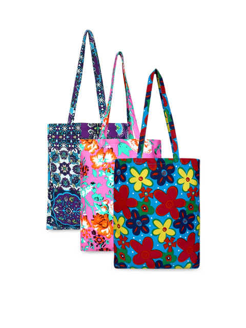 

Anekaant Pack Of 3 Printed Tote Bag, Blue