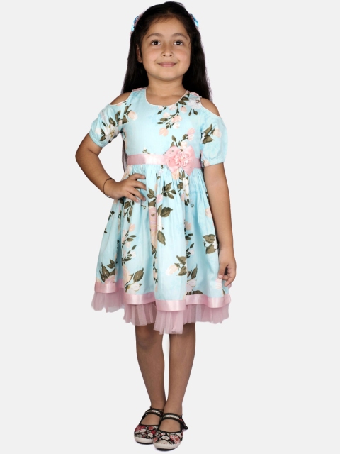 

RIBBON CANDY Girls Blue Printed Fit and Flare Dress