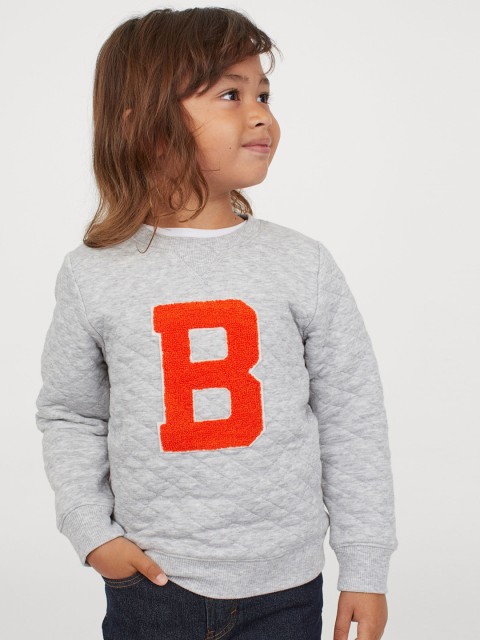

H&M Boys Grey & Orange Quilted Sweatshirt