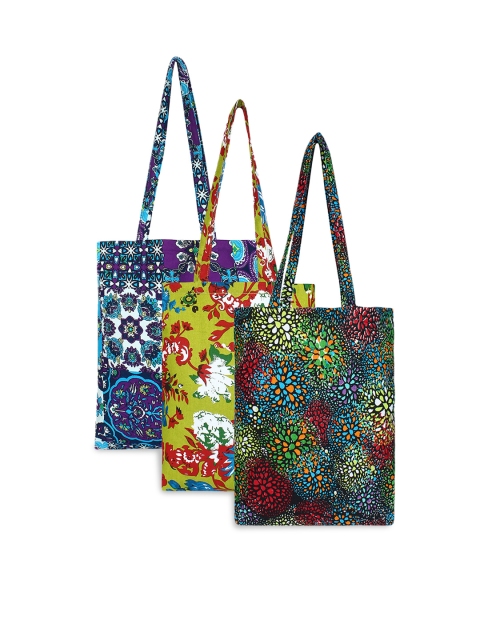 

Anekaant Set Of 3 Multicoloured Printed Eco-Friendly Tote Bag, Multi