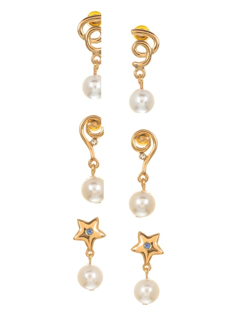 

INDYA Set Of 3 Gold-Plated Classic Studs