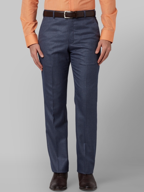 

Park Avenue Men Navy Blue Slim Fit Solid Formal Trousers