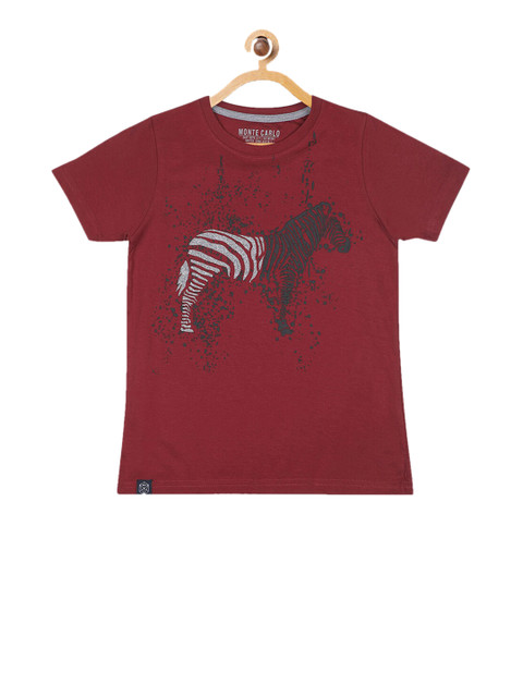 

Monte Carlo Boys Red Printed Round Neck T-shirt
