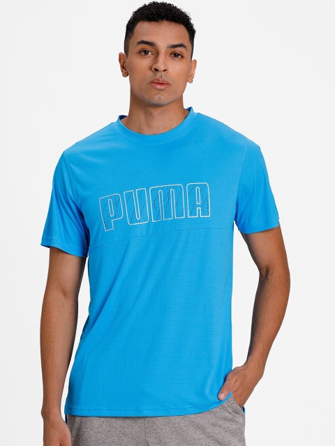 

Puma Men Blue Printed Round Neck T-shirt