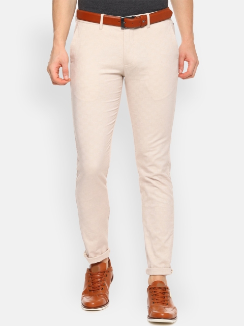 

Louis Philippe Sport Men Cream-Coloured Slim Fit Solid Chinos
