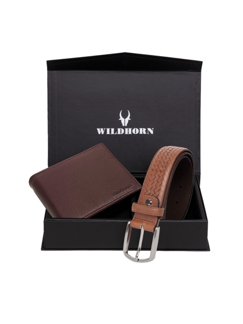 

WildHorn Men Brown RFID Protected Genuine Leather Accessory Gift Set