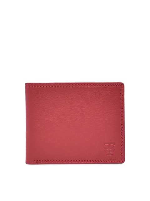 

TRENDERS Men Red Solid Leather Two Fold Wallet