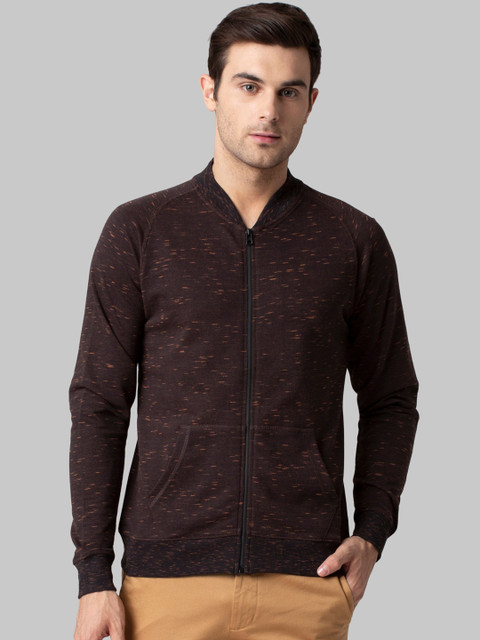 

Park Avenue Men Brown Self Design Sweatshirt