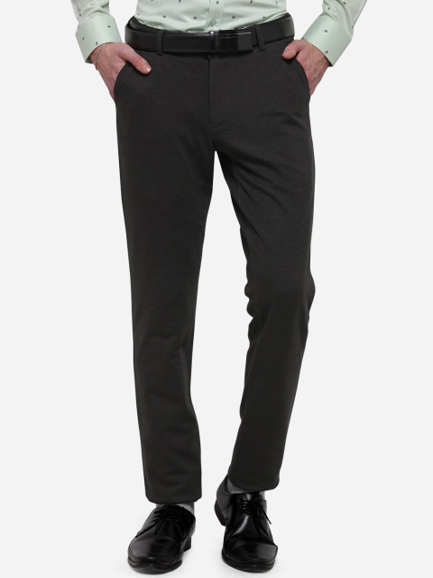 

JB STUDIO Men Black Slim Fit Solid Formal Trousers