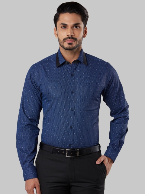 

Raymond Men Blue Slim Fit Printed Formal Shirt