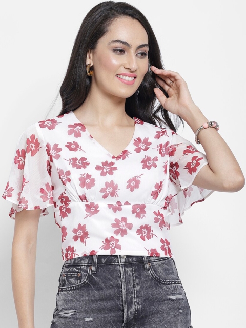 

NIXX Women White Printed Top