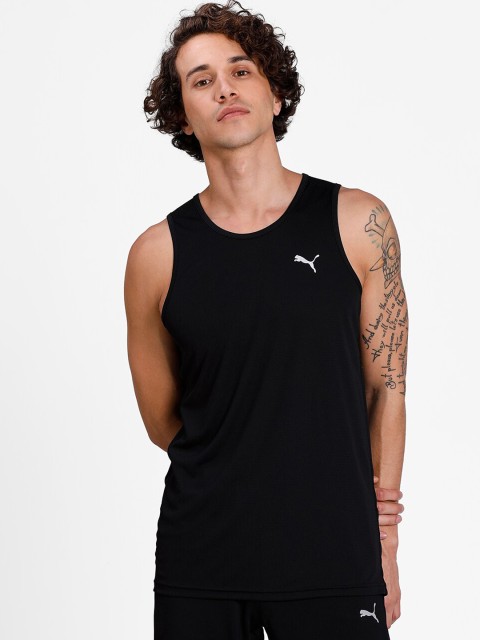 

one8 x PUMA Men Black Solid Round Neck T-shirt