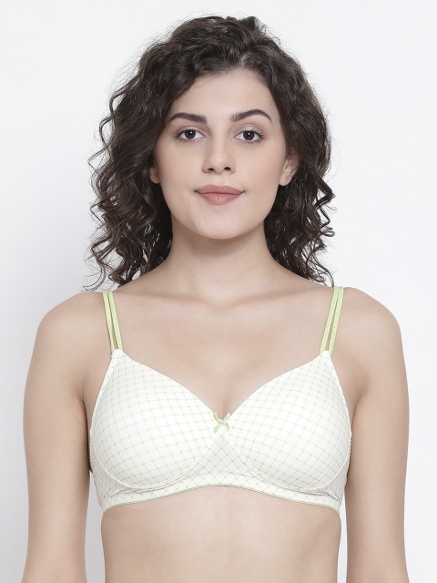 

Clovia Green Printed Non-Wired Lightly Padded T-shirt Bra BR1067F1132B