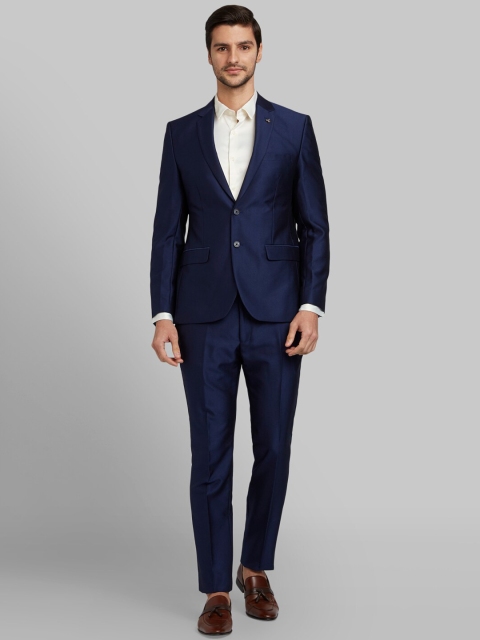 

Parx Men Blue Self-Design Single-Breasted Formal Suit