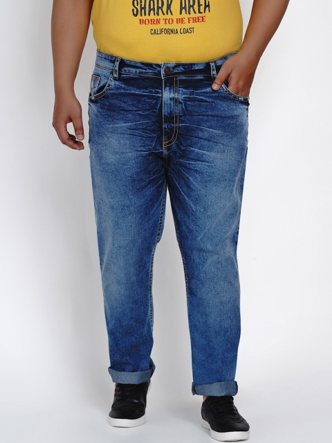 

John Pride Men Blue Regular Fit Mid-Rise Clean Look Stretchable Jeans