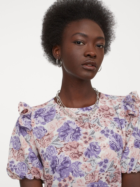 

H&M Women Pink & Purple Jersey Crpe Dress