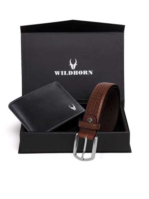 

WildHorn Men Black & Brown RFID Protected Genuine Leather Accessory Gift Set