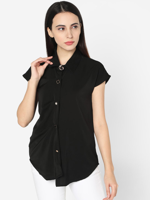 

Deal Jeans Women Black Regular Fit Solid Casual Shirt