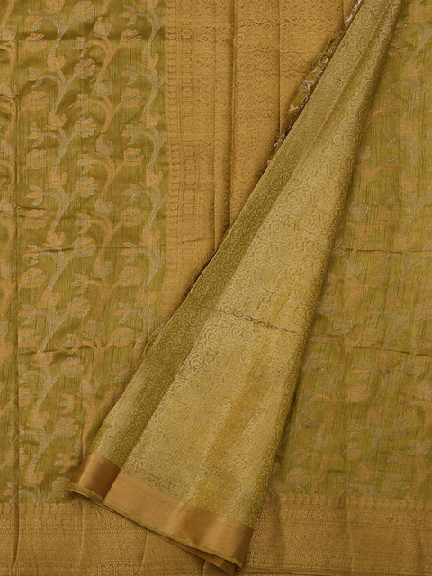 

Pothys Olive Green Woven Design Jute Silk Saree