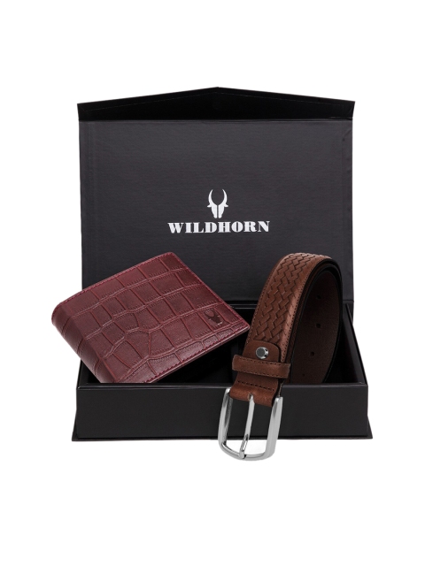 

WildHorn Men Brown Genuine Leather Accessory Gift Set