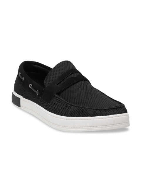 

Carlton London sports Men Black Memory Foam Slip-On Sneakers