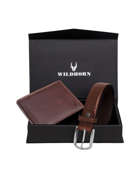 

WildHorn Men Brown RFID Protected Genuine Leather Accessory Gift Set