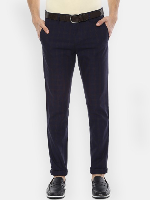 

Van Heusen Sport Men Navy Blue Slim Fit Solid Regular Trousers