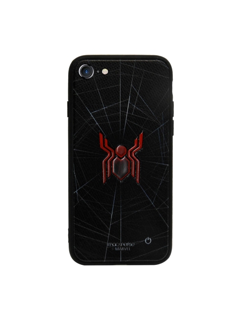 

macmerise Black & Red Spider Webbed Lumous iPhone 7 Back Cover