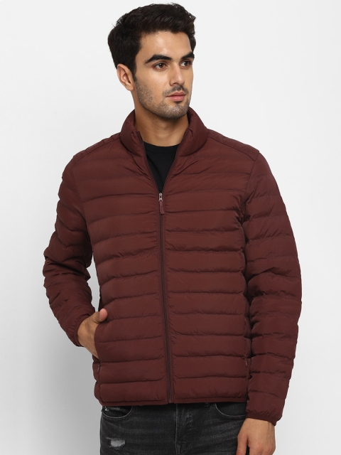 

METTLE Men Maroon Solid Puffer Jacket