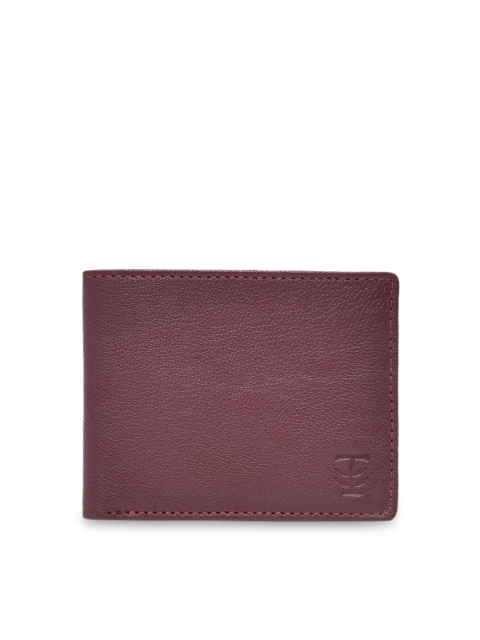 TRENDERS Men Red Solid Leather Two Fold Wallet