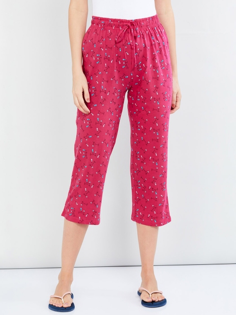 

max Women Pink Printed Lounge Capris