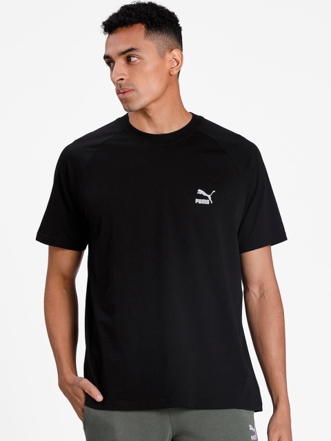 

Puma Men Black Solid Round Neck T-shirt