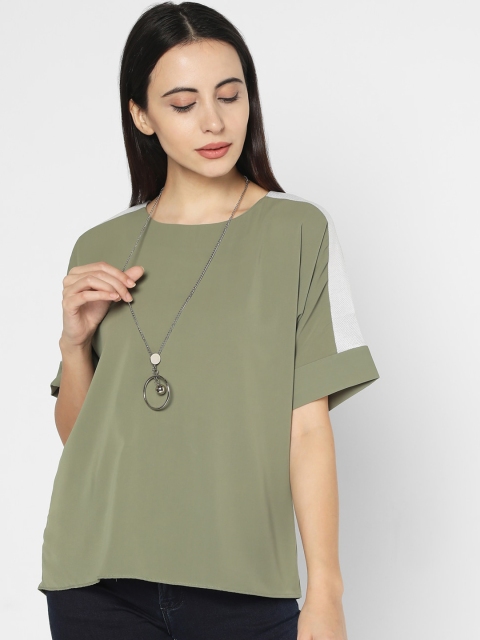 

Deal Jeans Women Olive Green Solid Top
